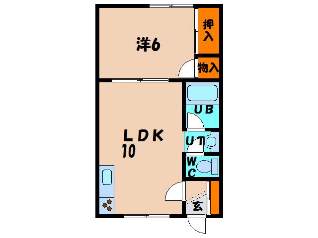 ハーバーライフミナト(1LDK/2階)の間取り写真