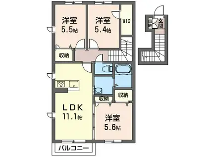 ミーナ・プラッツ(3LDK/2階)の間取り写真
