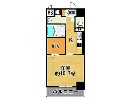 ラ シェンタ(1K/10階)の間取り写真