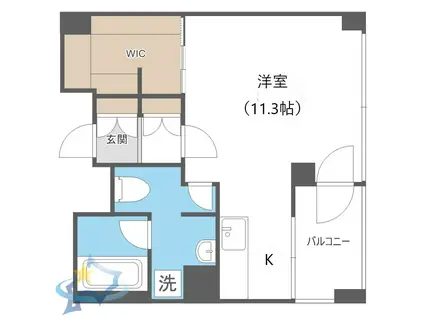 プライムメゾン鴨々川(1K/5階)の間取り写真