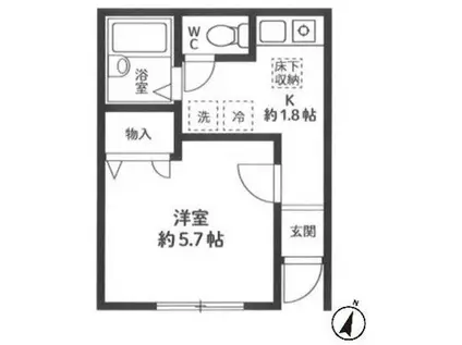 スイート(1K/1階)の間取り写真