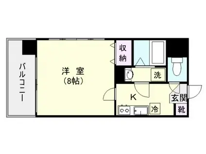 KOU TAI SHIN BUIL 西田(1K/4階)の間取り写真