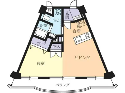 ユニヴェール桜(ワンルーム/3階)の間取り写真