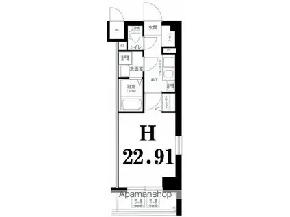 グリフィン横浜・山下公園(1K/9階)の間取り写真