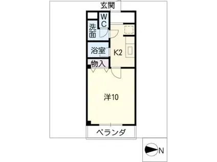 フレンズ鈴鹿(1K/3階)の間取り写真