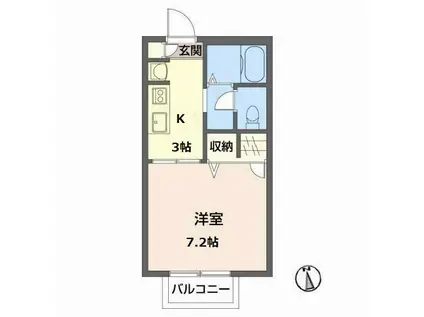 コーポソレイユ(1K/2階)の間取り写真