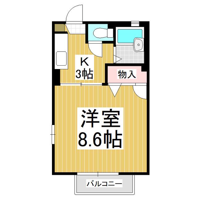ウエストコート S棟(1K/1階)の間取り写真