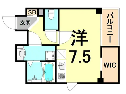 LIBER西宮(ワンルーム/4階)の間取り写真