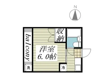 サンアベニュー師岡(ワンルーム/2階)の間取り写真