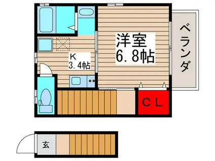 SC山手(1K/2階)の間取り写真