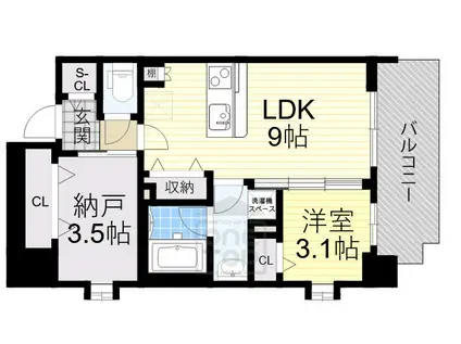 スプランディッド新大阪8(1SLDK/12階)の間取り写真