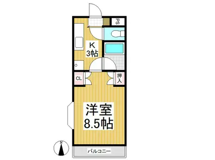 泰斗マンション(1K/1階)の間取り写真