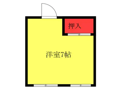 アンブル二番館(ワンルーム/1階)の間取り写真