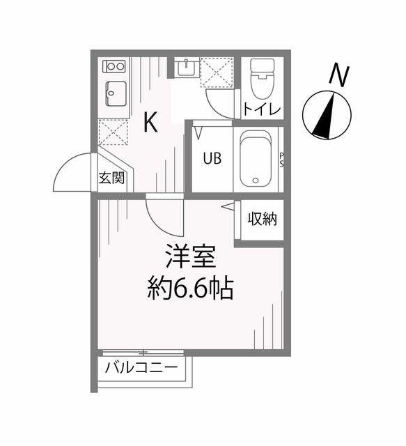 アルトン川越霞ヶ関(1K/1階)の間取り写真