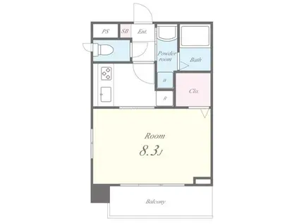 ナチュラルハウス(1K/4階)の間取り写真