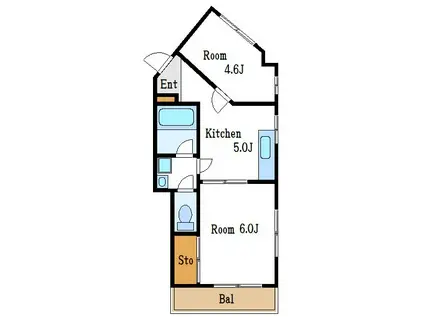 関口ビル2(2DK/2階)の間取り写真