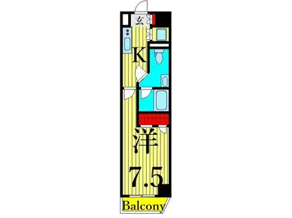 ラフィスタ東日暮里(1K/8階)の間取り写真