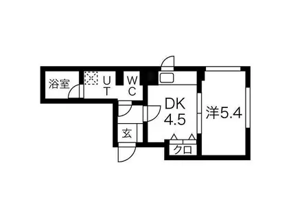 プライムアーバン大通公園II(1DK/4階)の間取り写真