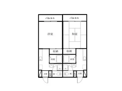 コーポみねたに(1K/2階)の間取り写真