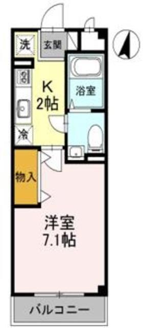 プラシード新越谷(1K/3階)の間取り写真