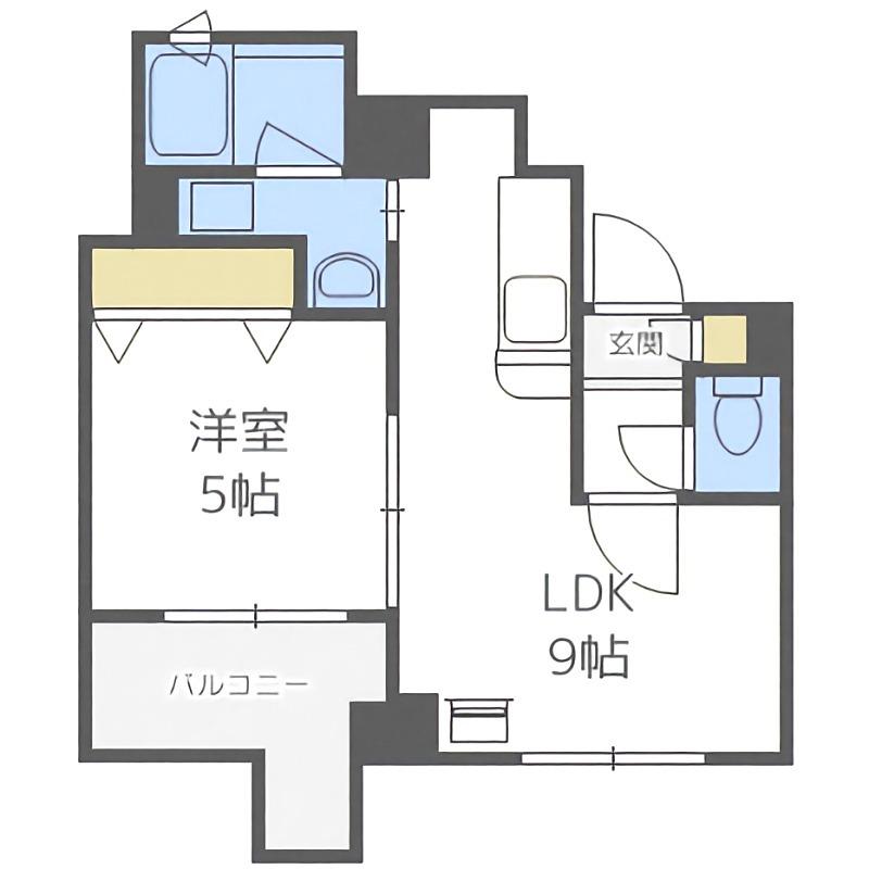 クラッセ山鼻(1LDK/2階)の間取り写真