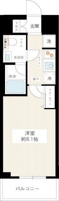 HYS CRECER 清澄白河(1K/5階)の間取り写真