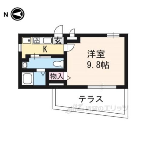 DOMANI(1K/1階)の間取り写真