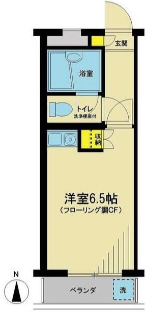 ヒルサイド1(ワンルーム/1階)の間取り写真