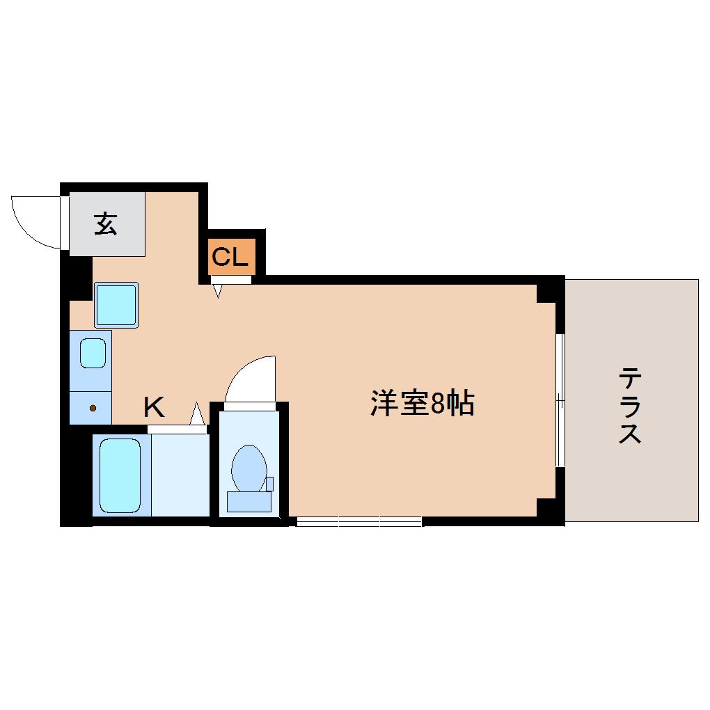 グランフォレスト(ワンルーム/1階)の間取り写真