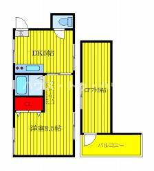 コーポ中川(1DK/2階)の間取り写真
