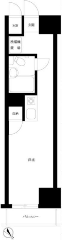 日神プラザ中目黒(ワンルーム/3階)の間取り写真