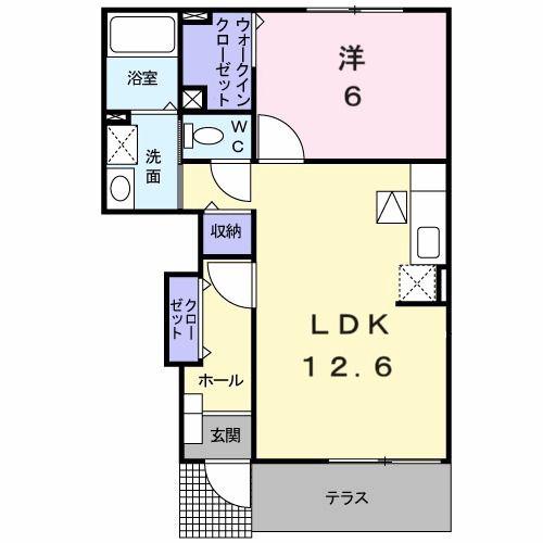 メゾン・ヌーベルA-I(1LDK/1階)の間取り写真