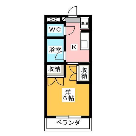 マンションLEE I棟(1K/2階)の間取り写真