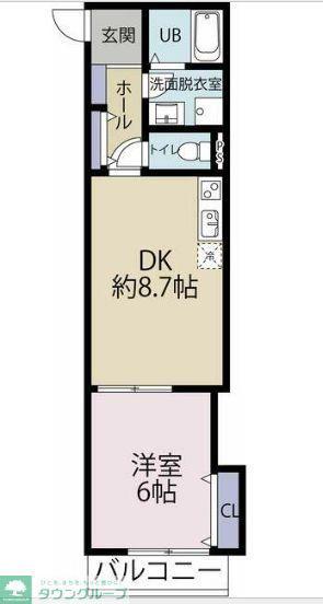 フォレスト相武台(1DK/3階)の間取り写真