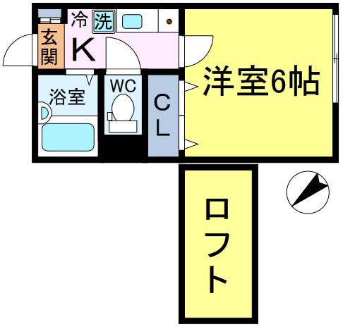 BONDS新小岩(1K/2階)の間取り写真