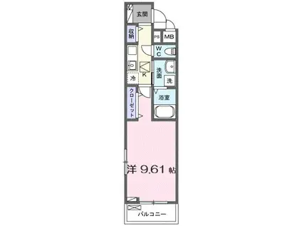 ル・ボワ(1K/1階)の間取り写真