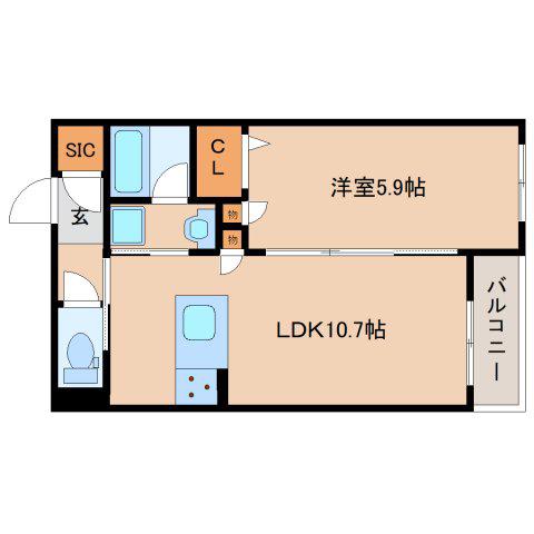 SHAMAISON FORESTAI(1LDK/2階)の間取り写真
