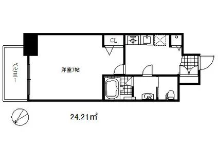 アスヴェル神戸ハーバーサイド(1K/9階)の間取り写真