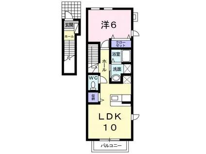 アヴェニール(1LDK/2階)の間取り写真