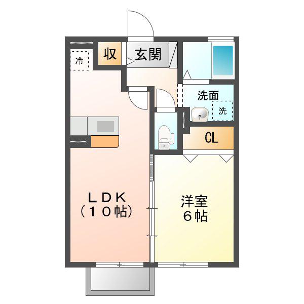 セピアコート(1LDK/2階)の間取り写真