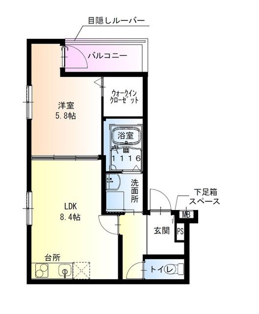 フジパレス羽衣駅南(1LDK/1階)の間取り写真