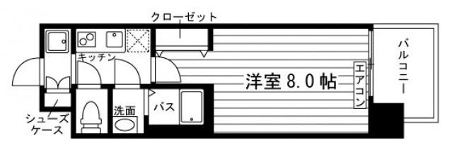 レジデンシア原(1K/10階)の間取り写真
