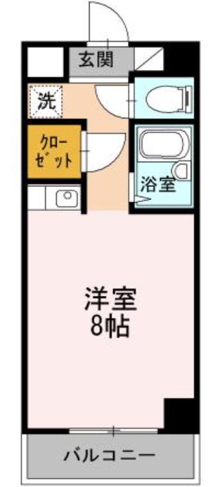 土井ハイツ北条口(ワンルーム/2階)の間取り写真