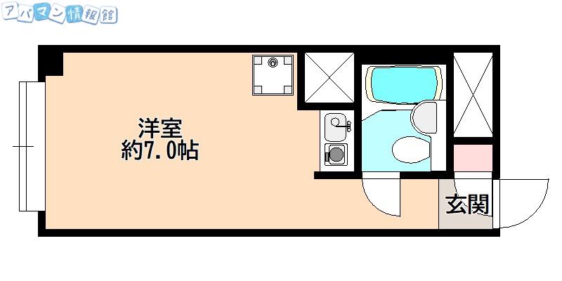 シティ花園(ワンルーム/2階)の間取り写真