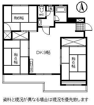 鶴見台第二ビル(3DK/3階)の間取り写真