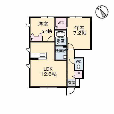 SHA MAIS N水呑II(2LDK/1階)の間取り写真