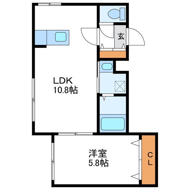 CIERRA ノース35 シエラ ノース35(1LDK/4階)の間取り写真