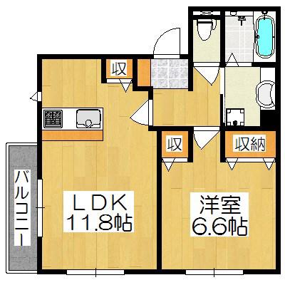グランロジェール(1LDK/2階)の間取り写真