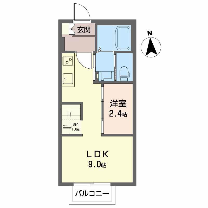 プレジオOHII(1LDK/2階)の間取り写真