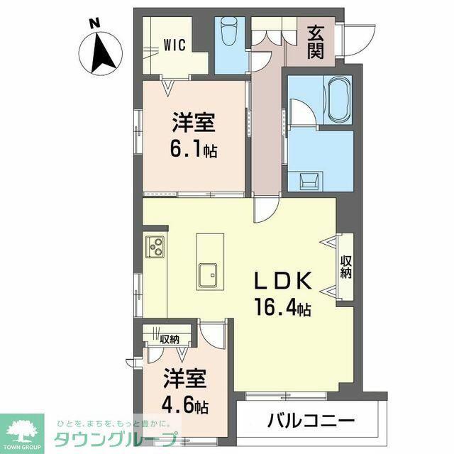 レゾンクレール(2LDK/2階)の間取り写真